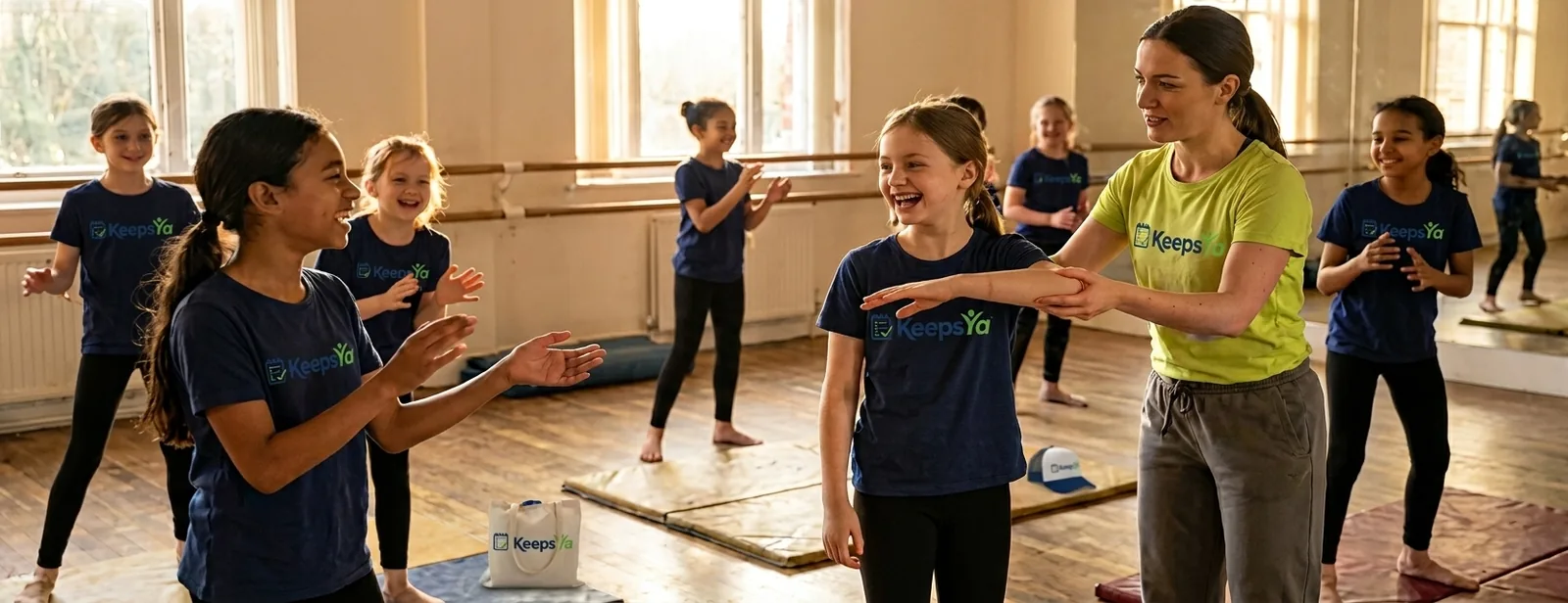 A instructor running dance with their dancers on KeepsYa