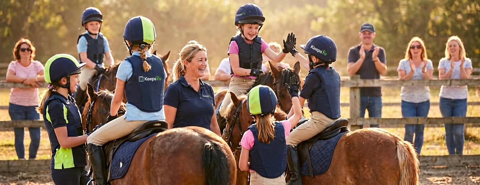 A instructor running equestrian with their riders on KeepsYa