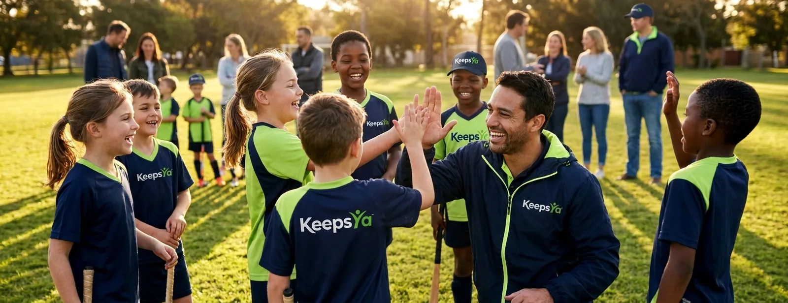 A coach running field hockey with their players on KeepsYa