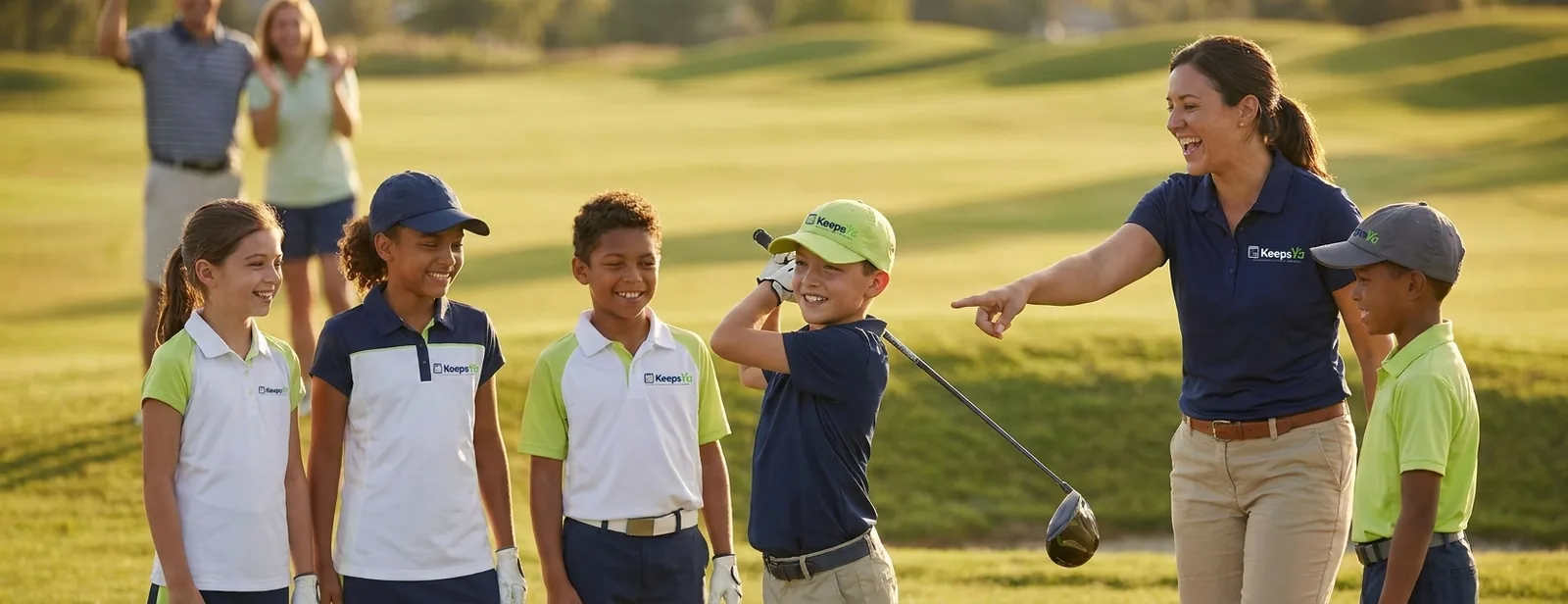 A coach running golf with their players on KeepsYa