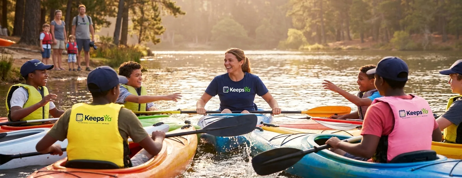 A instructor running kayak & paddle sports with their paddlers on KeepsYa