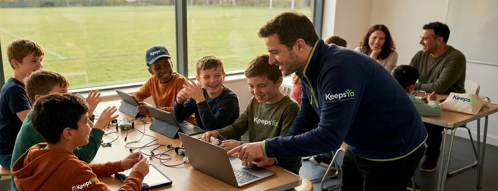 A instructor running stem & robotics with their students on KeepsYa
